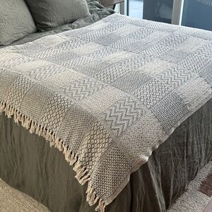 Gray Patterned Throw Blanket